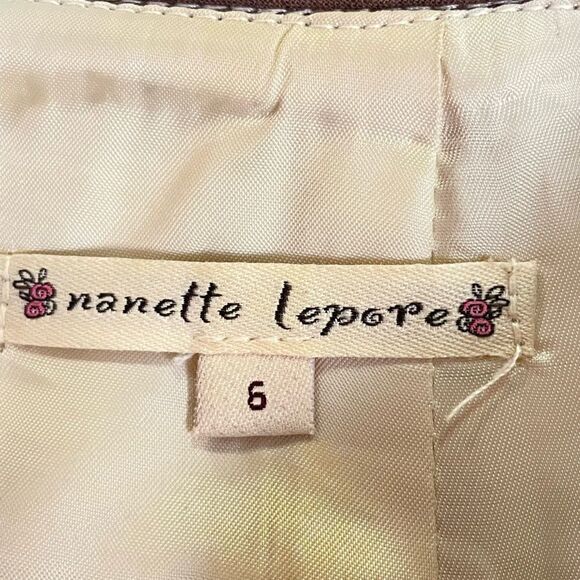 Nanette Lepore Brown Cream Geometric print Skirt 6 - Picture 5 of 6